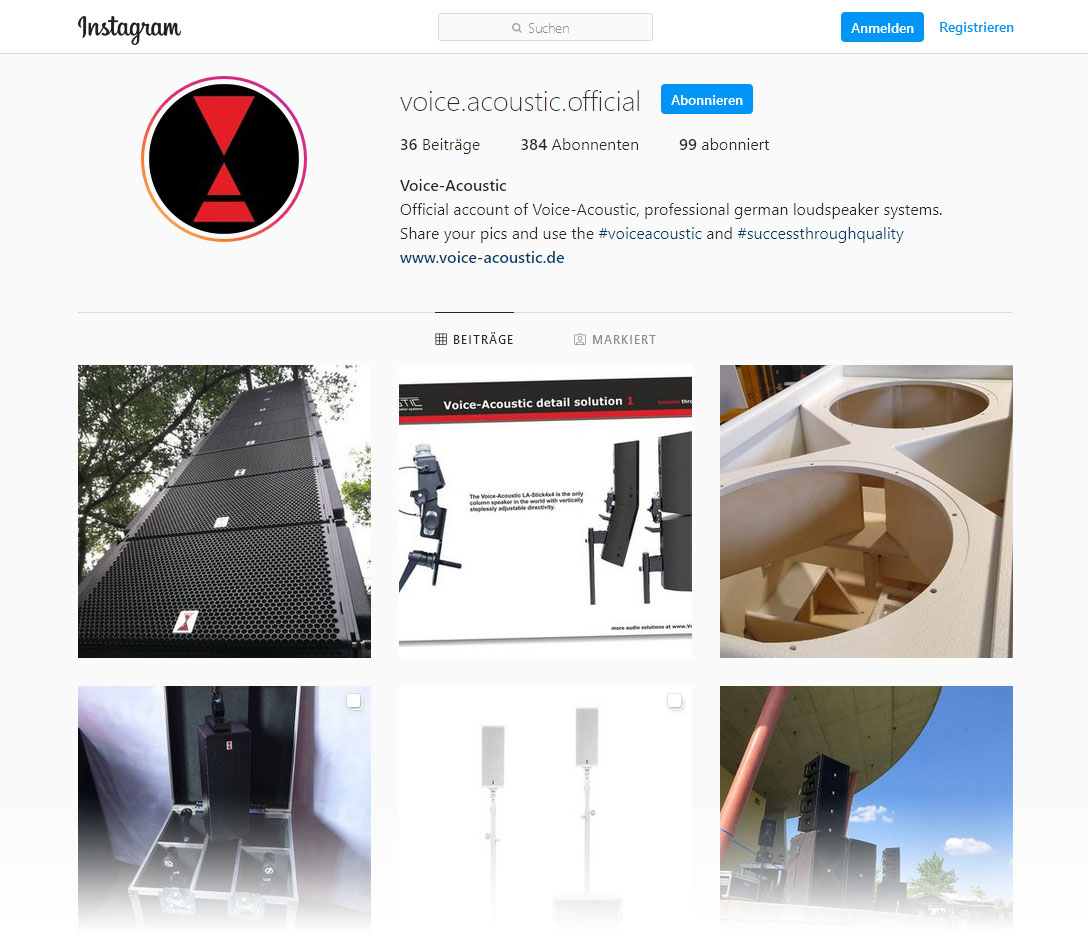Voice-Acoustic Instagram-Kanal gestartet